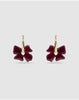 Glass Flower Earrings Dark Plum/Gold