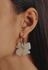 Glass Flower Earrings Frosted Glass/Gold