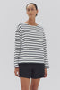 Bateau Long Sleeve Tee True Navy Stripe