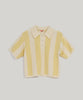 Striped polo knit Yellow & Cream