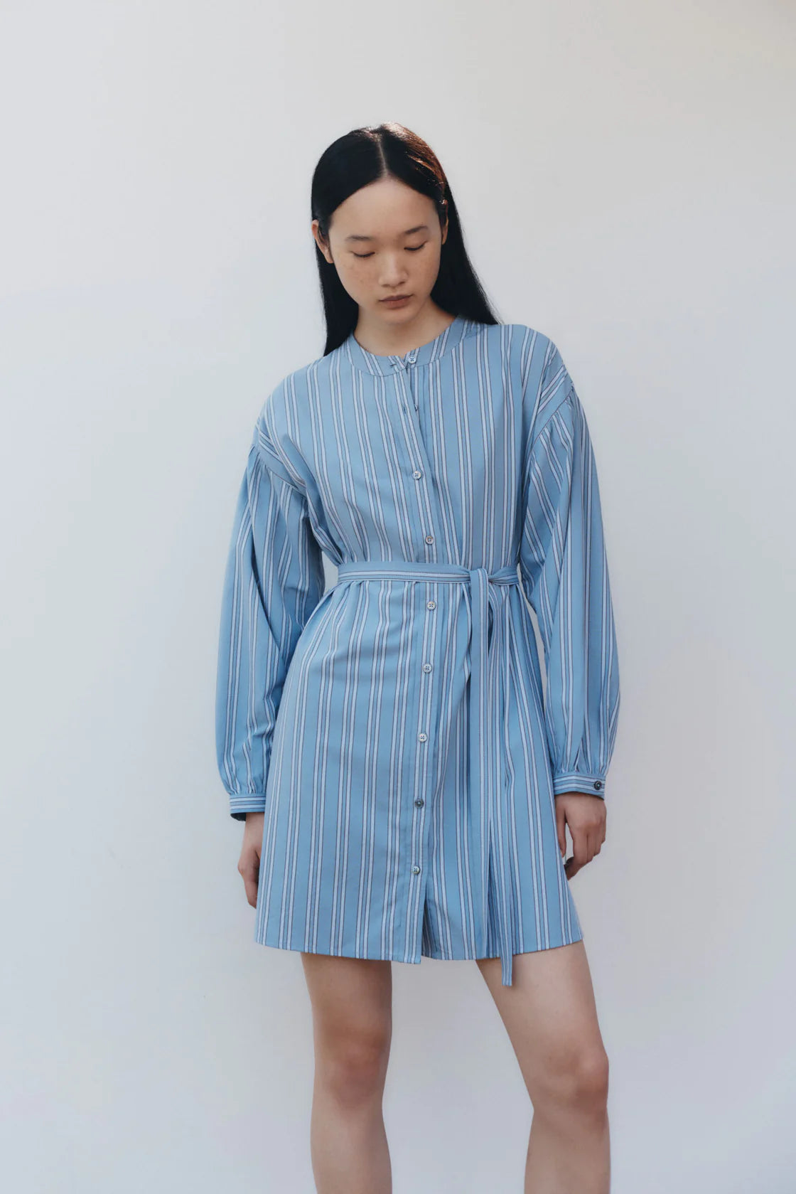 Luna Cotton Blend Stripe Mini Dress Glacil Stripe