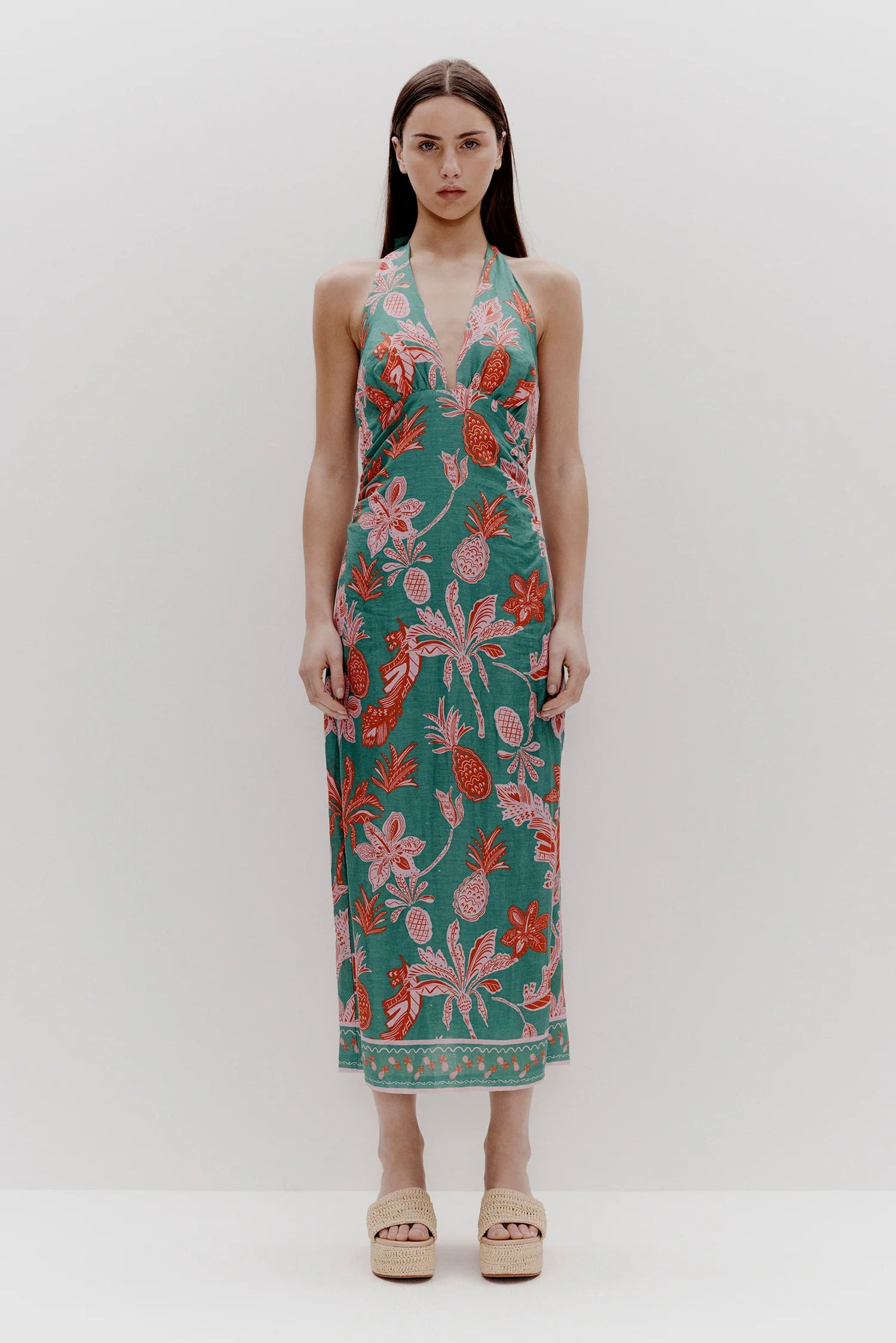 Kara Midi Dress Pineapple Print