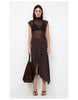Mia Asym Midi Skirt Dark Chocolate