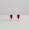 2 Bordeaux Wine Glasses Clear Amber