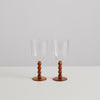 2 Volute Wine Glasses Clear Amber