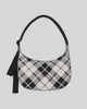 Medium Nylon Crescent Bag Mixed Plaid