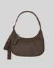 Medium Recycled Leather Crescent Bag Brown