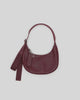Small Recycled Leather Crescent Bag Mahogany