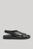 Ren Leather Crossover Sandal Black