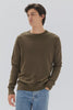 Mens Cotton Cashmere Long Sleeve Sweater Pea Marle