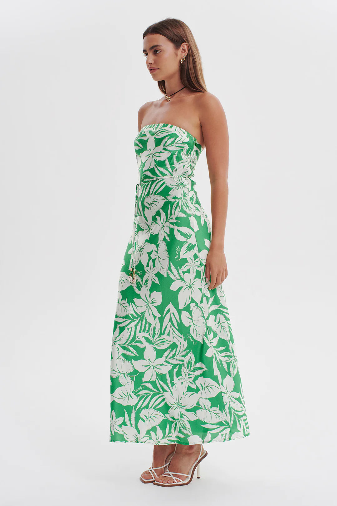 Sofia Midi Dress Green Palm