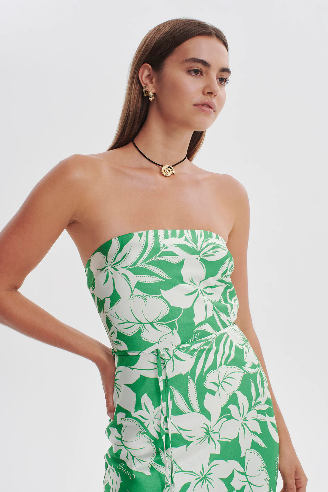 Sofia Midi Dress Green Palm