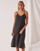 Linen Slip Dress Black